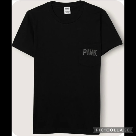 Victoria's Secret PINK Size 2X Bling Short
Sleeved Campus Tee NWT GORGEOUS VS - Picture 3 of 4